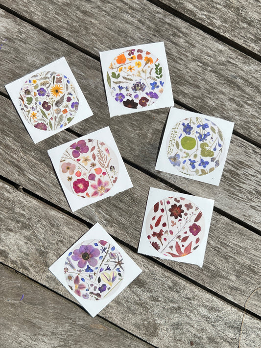 1.5" Floral Stickers